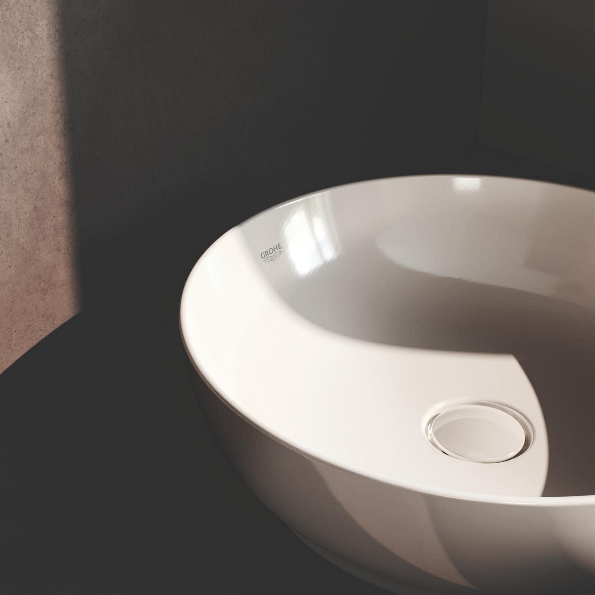103560SH00 Grohe Essence 45 x 45 cm okrogli beli nadpultni keramični umivalnik