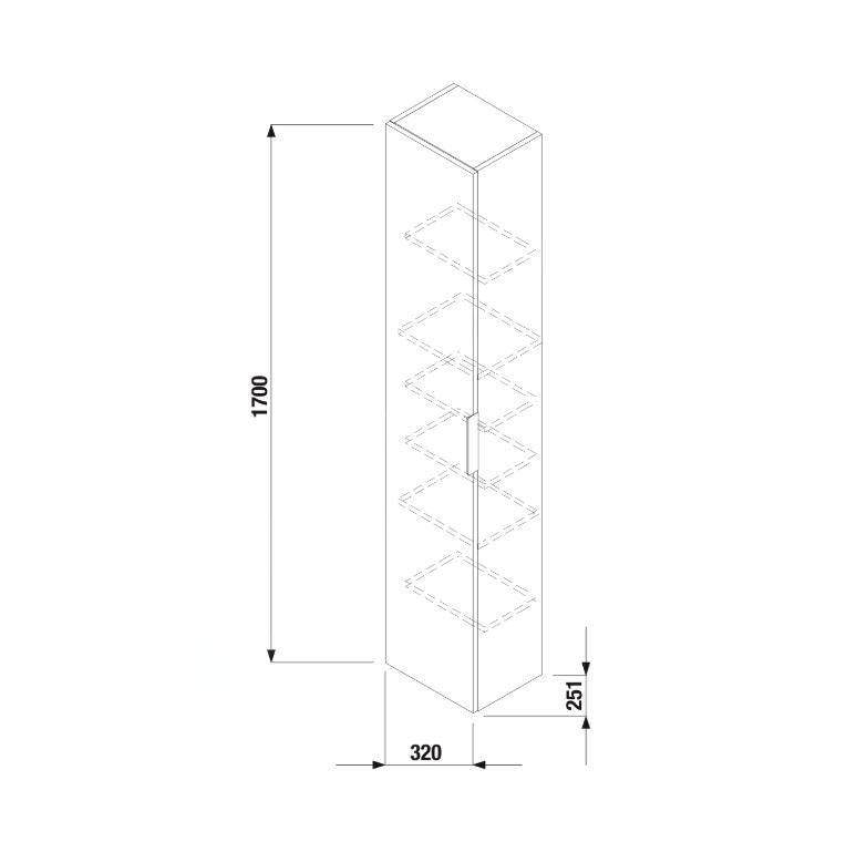 H4537211763001 Jika Cube 170 x 32 x 25 cm visoka stranska omara