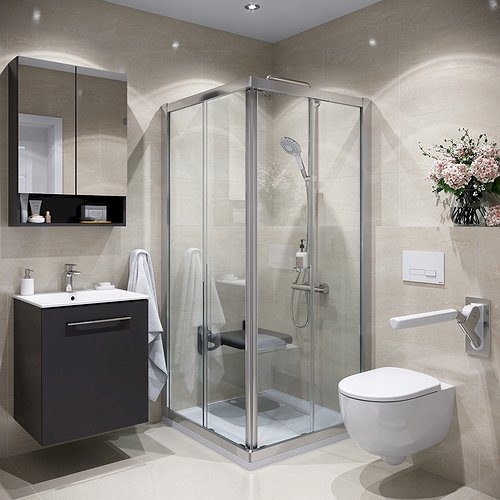501.253.00.1 Geberit Selnova Square 60 x 50 cm umivalnik z omarico