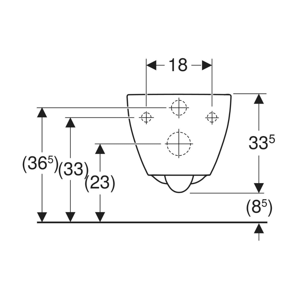 502.717.00.1 Geberit Acanto TurboFlush viseča brezrobna WC školjka