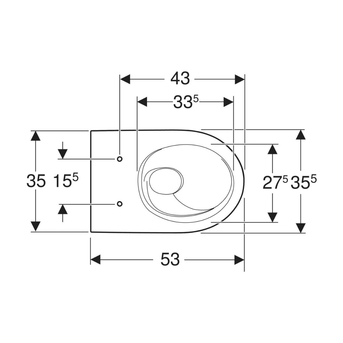 502.717.00.1 Geberit Acanto TurboFlush viseča brezrobna WC školjka