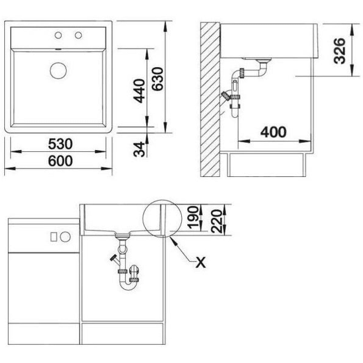 514501 Blanco Panor 60 keramično pomivalno korito z 2 odprtinama