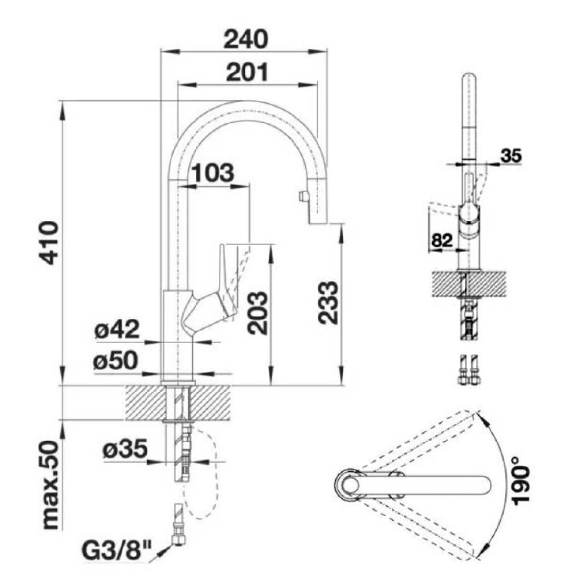 521358 Blanco Carena-S Vario izvlečna kuhinjska armatura