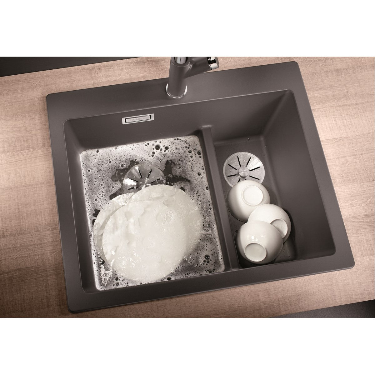 521689 Blanco Pleon 6 Split dvojno pomivalno korito iz umetnega kamna