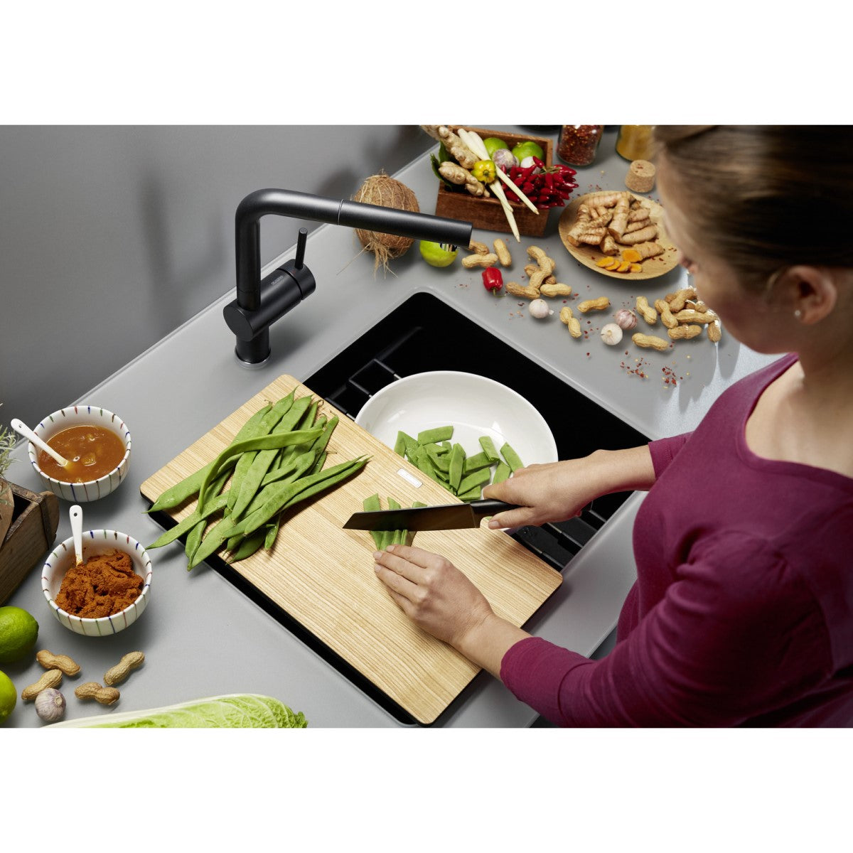 522236 Blanco Etagon 500-U pomivalno korito iz umetnega kamna