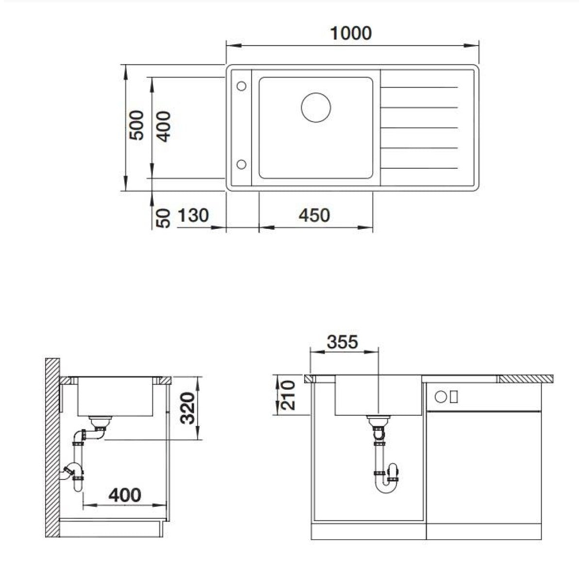 523000 Blanco Andano XL 6 S-IF pomivalno korito iz nerjavnega jekla