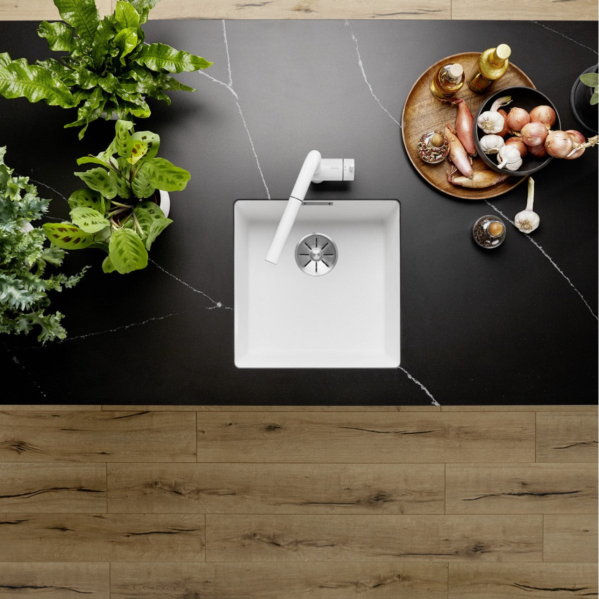 523429 Blanco Subline 400-U 43x46 cm pomivalno korito iz umetnega kamna