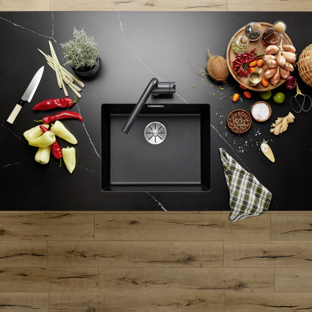 523441 Blanco Subline 500-U pomivalno korito iz umetnega kamna