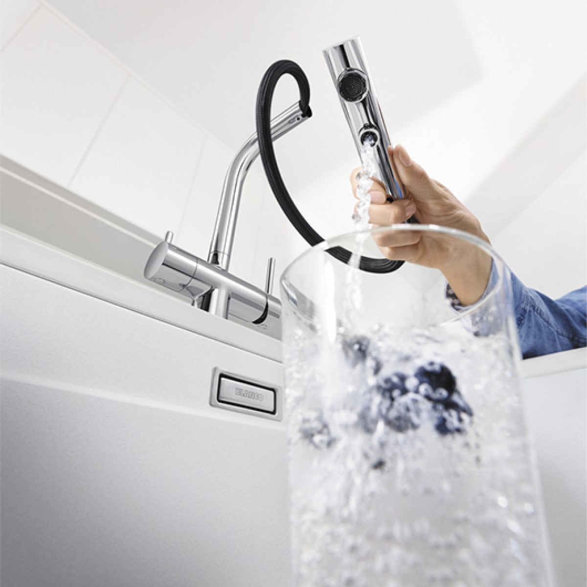 526158 Blanco Fontas-S II Filter črna izvlečna kuhinjska armatura s priključkom za vodni filter