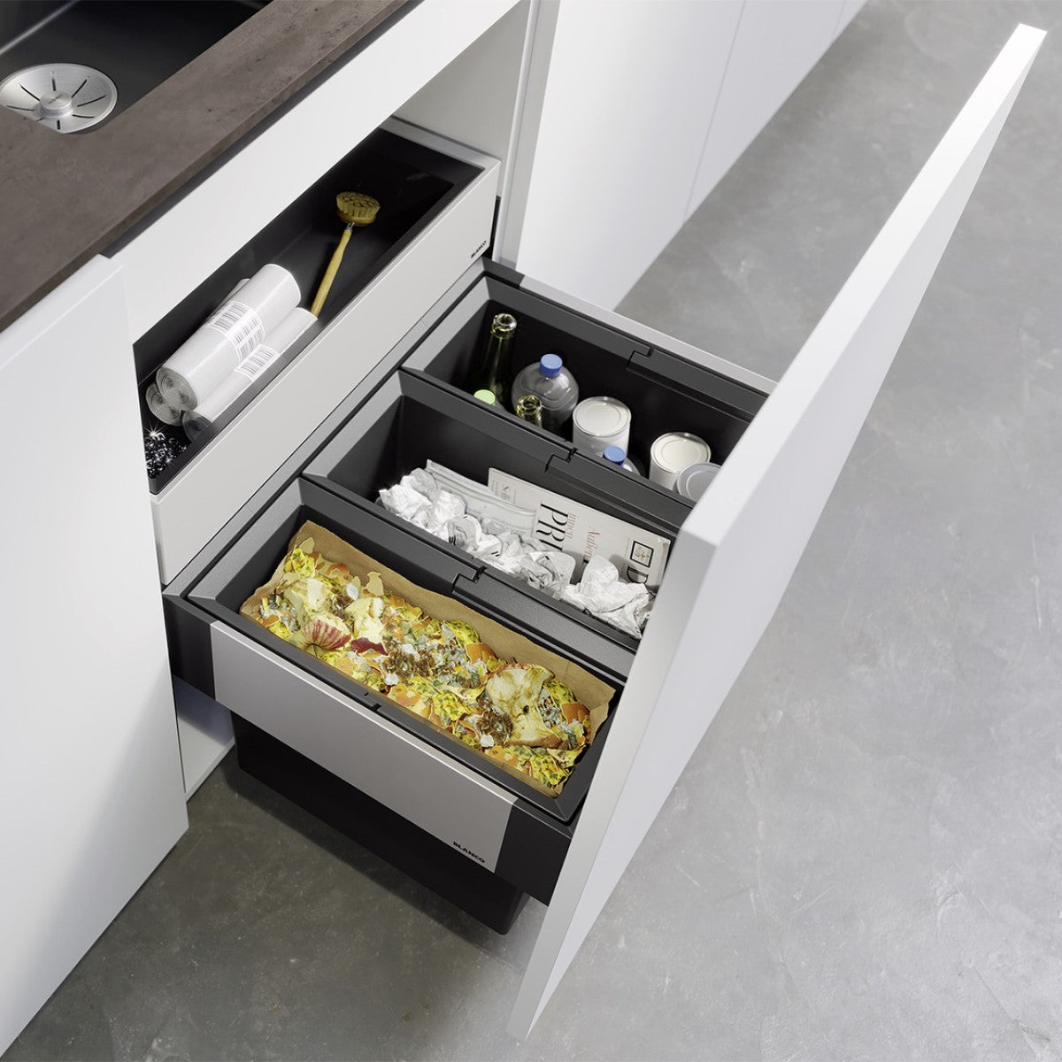 526209 Blanco Select II 60/3 Orga, 3 x 15l sorter odpadkov