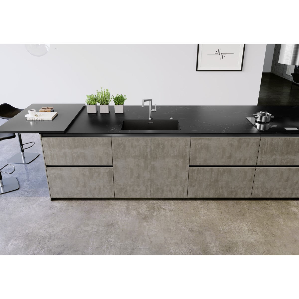 526244 Blanco Zerox 700-U Dark steel pomivalno korito iz nerjavnega jekla