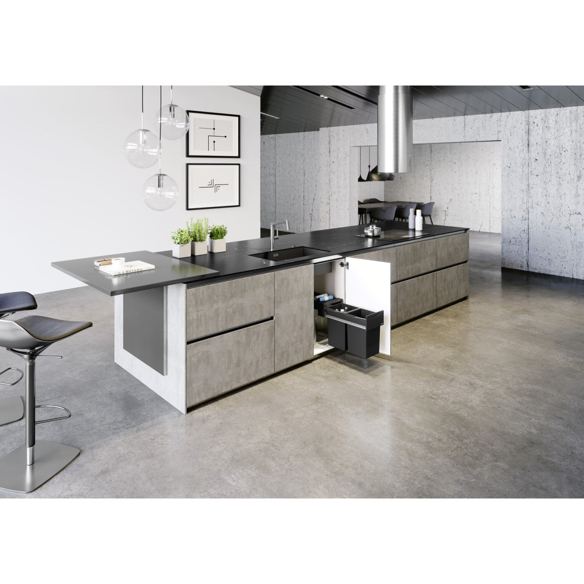 526244 Blanco Zerox 700-U Dark steel pomivalno korito iz nerjavnega jekla