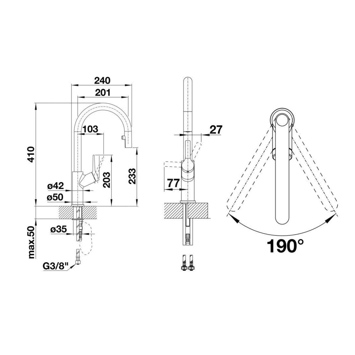 526930 Blanco Carena-S Vario izvlečna kuhinjska armatura
