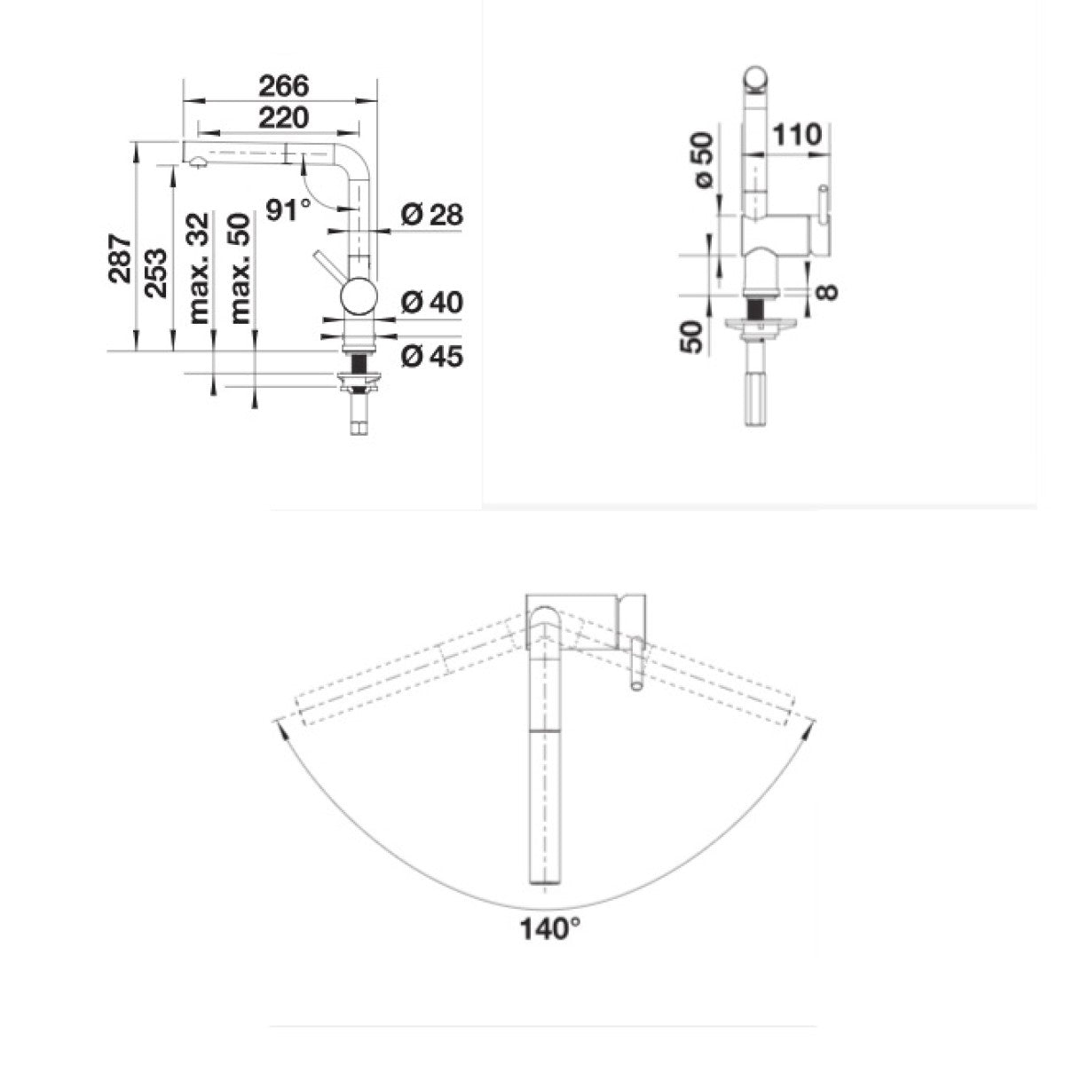 526959 Blanco Linus-S izvlečna kuhinjska armatura