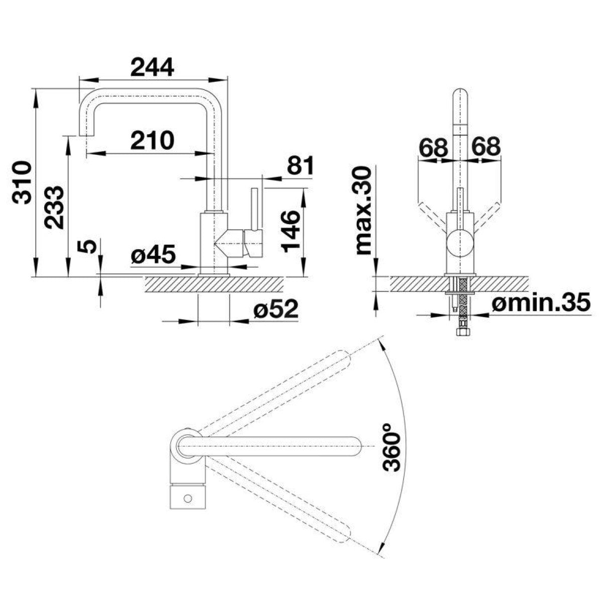 527460 Blanco Mili kuhinjska armatura