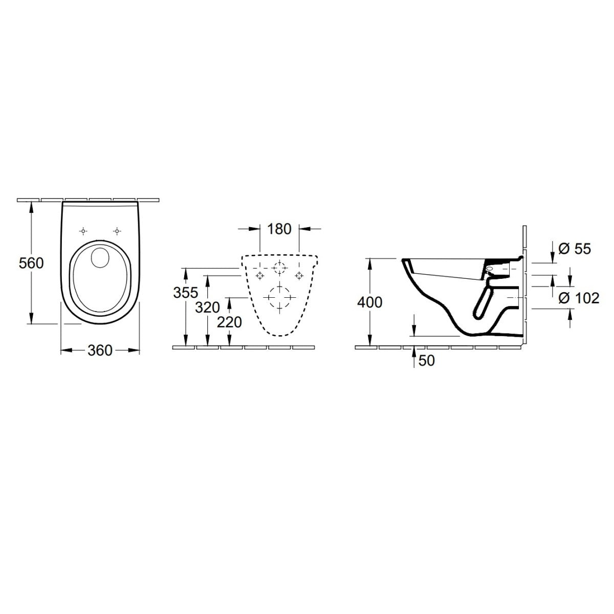5660H101 Villeroy & Boch O.novo Combi-Pack viseča WC školjka z WC desko s počasnim zapiranjem