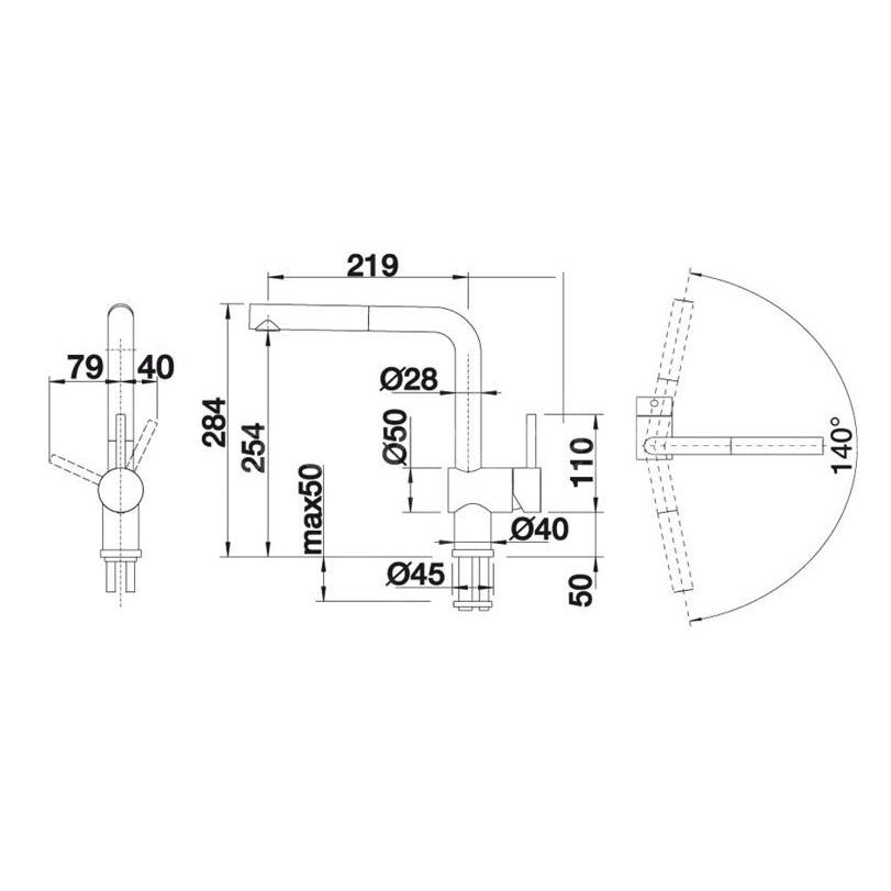 517621 Blanco Linus-S vrtljiva izvlečna kuhinjska armatura