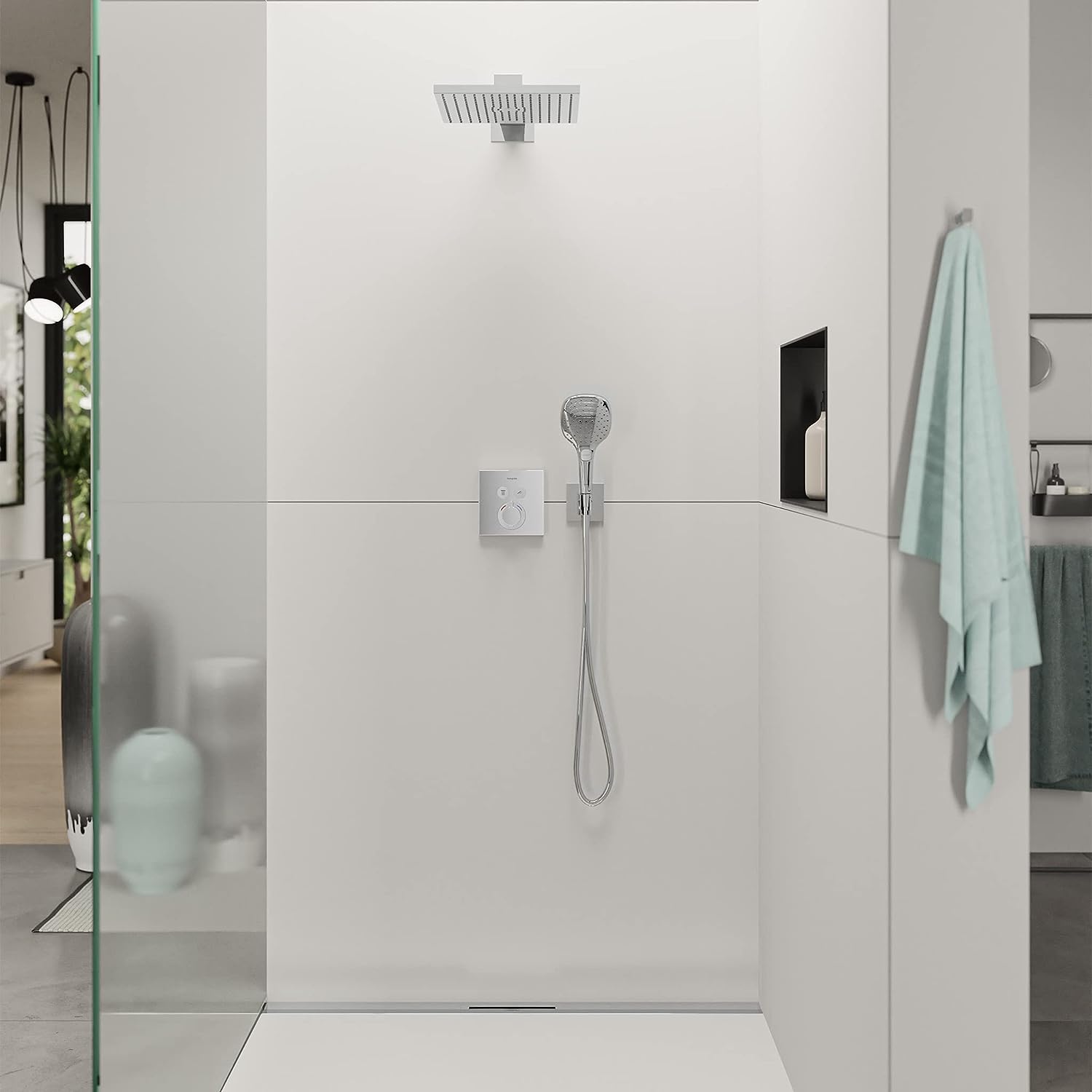26889000 Hansgrohe FixFit E držalo za tuš ročko z iztočnim kolenom