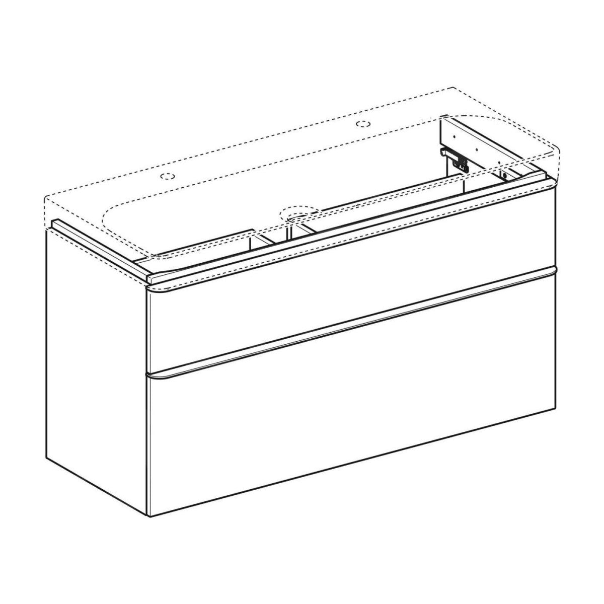 500.355.00.1 Geberit Smyle Square 118 x 47 cm omarica za umivalnik
