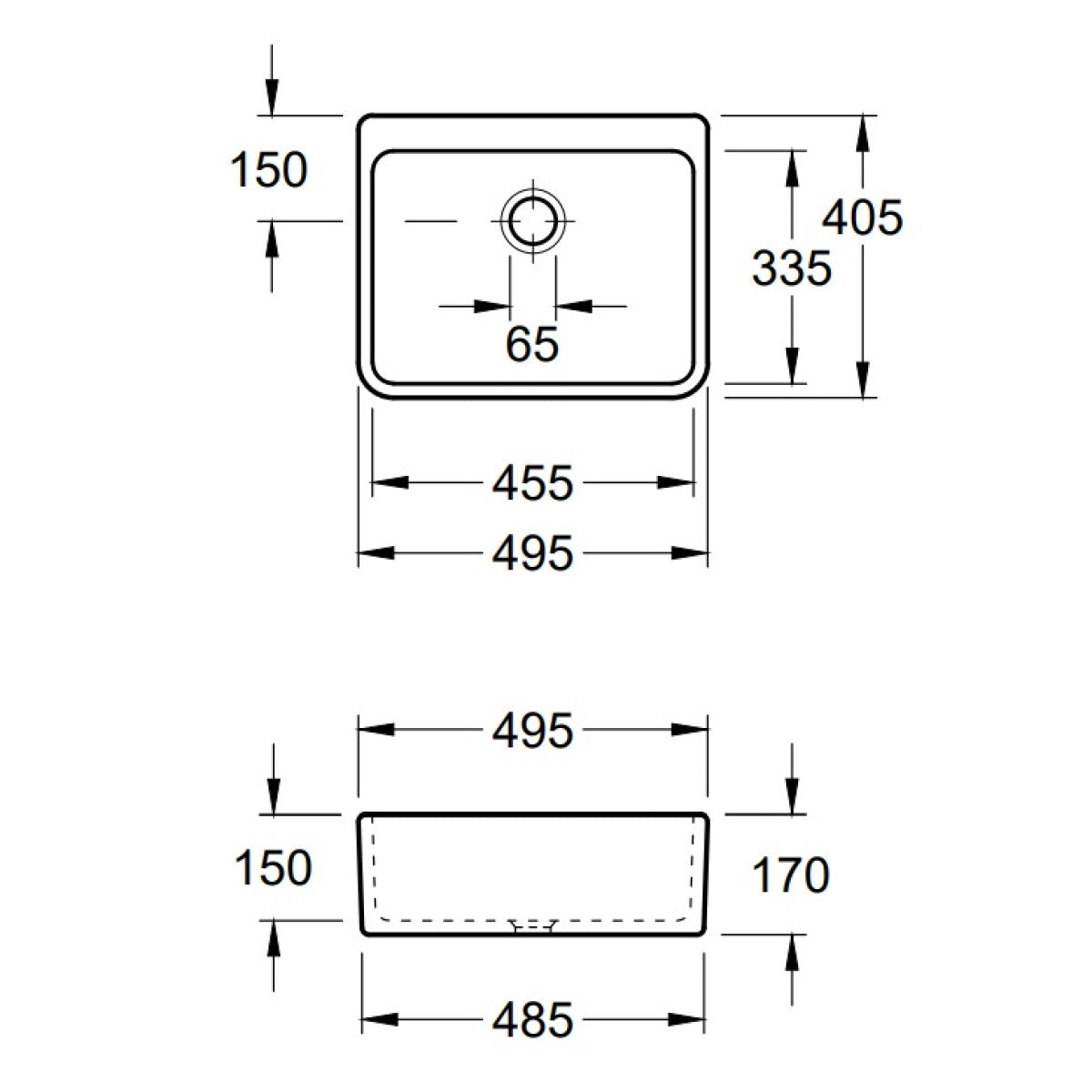 632100R1 Villeroy & Boch O.novo CeramicPlus 49,5 x 40 cm keramično pomivalno korito