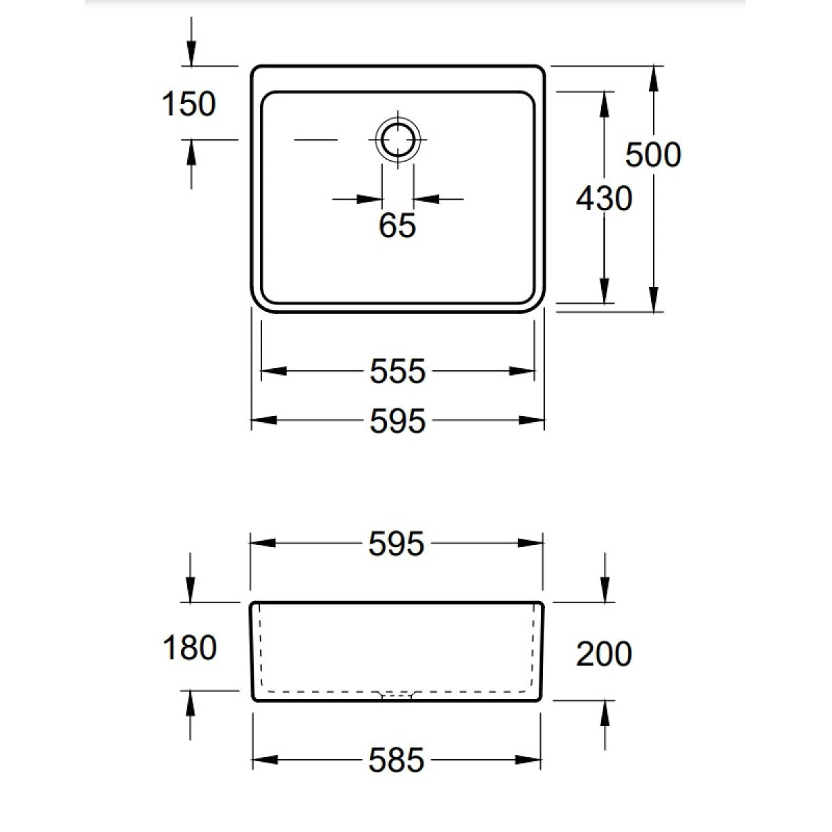 632200R1 Villeroy & Boch O.novo CeramicPlus 59,5 x 50 cm keramično pomivalno korito