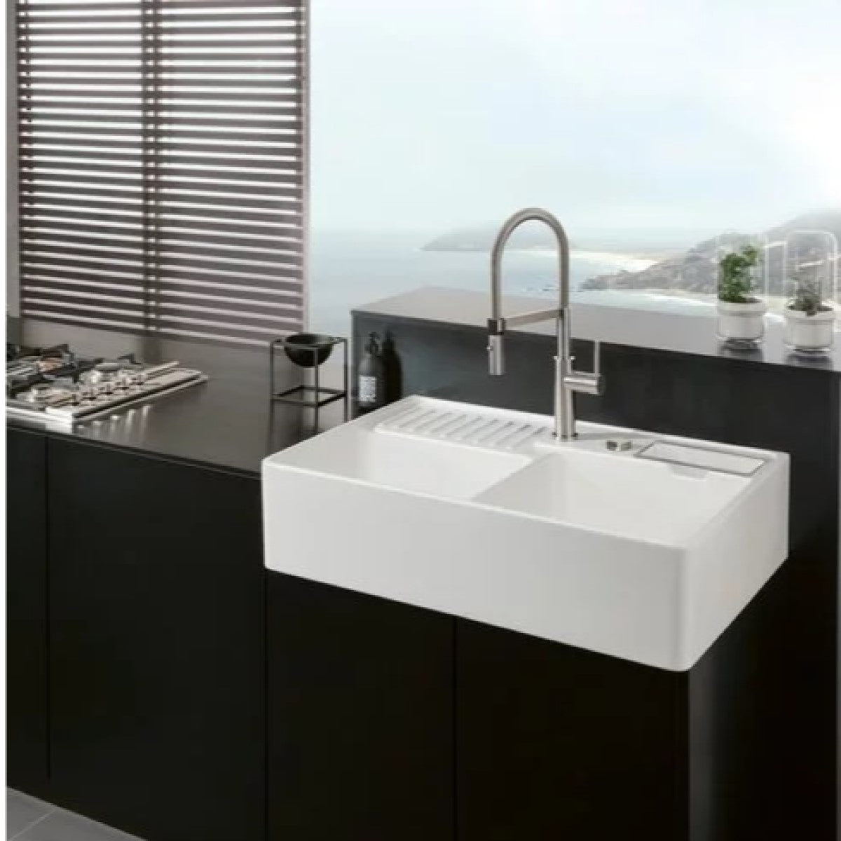 632392R1 Villeroy & Boch CeramicPlus 89,5 x 63 cm dvojno keramično pomivalno korito