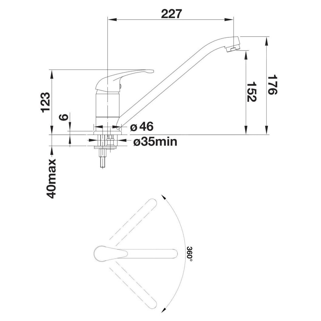 517720 Blanco Daras vrtljiva kuhinjska armatura