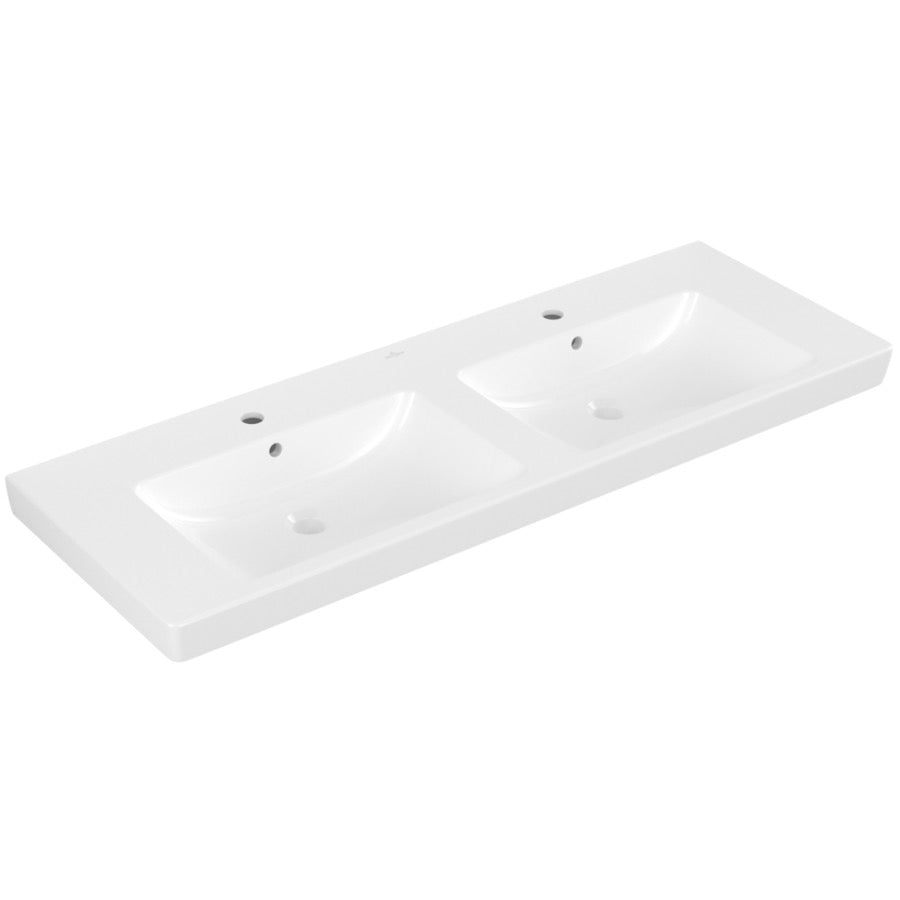 7175D001 Villeroy & Boch Subway 2.0 130 x 47 cm dvojni keramični umivalnik z 2 odprtinama