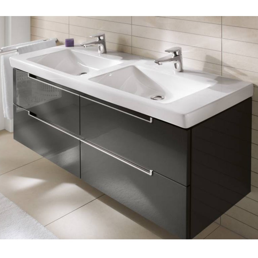 7175D001 Villeroy & Boch Subway 2.0 130 x 47 cm dvojni keramični umivalnik z 2 odprtinama