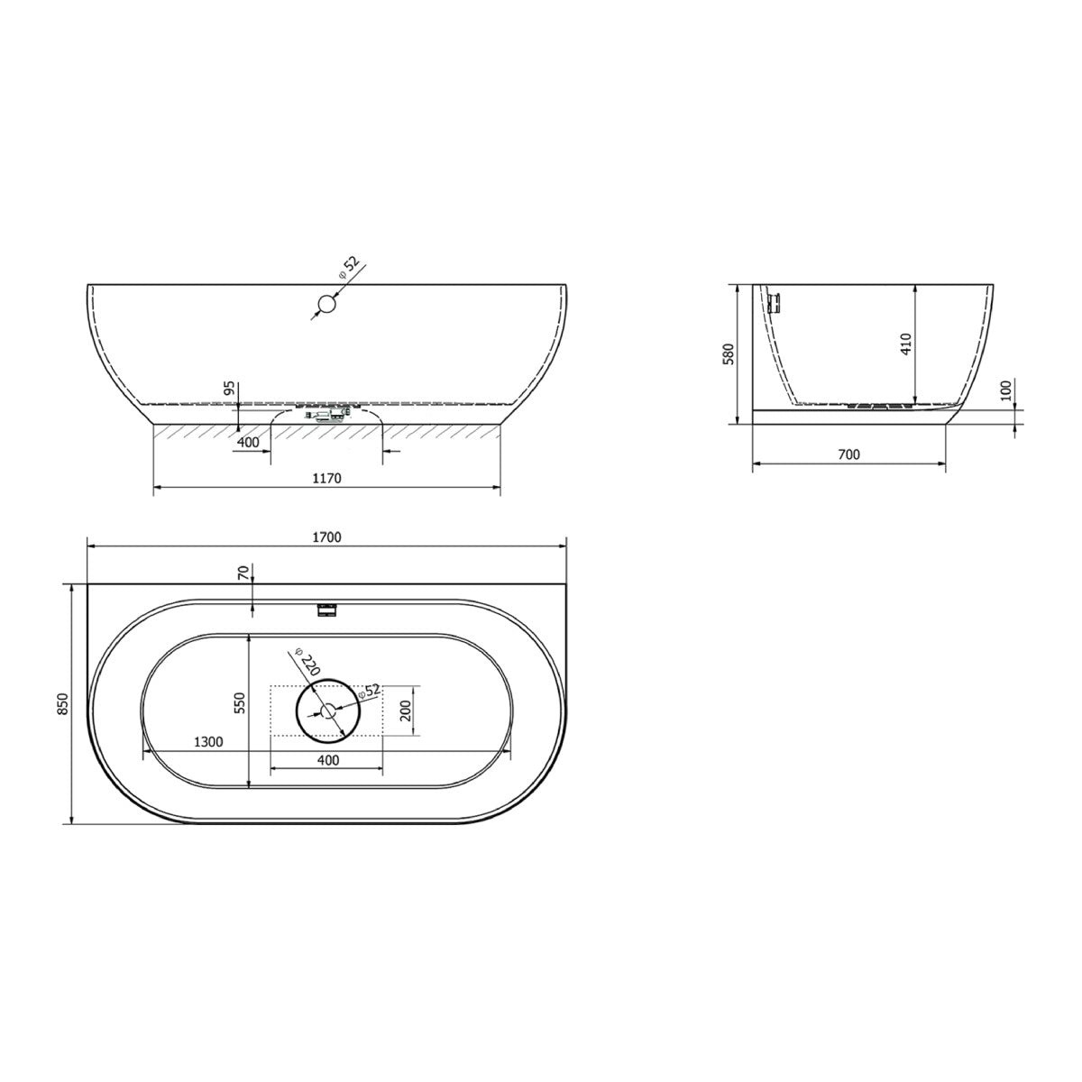 10281 Polysan Pagoda prostostoječa kopalna kad iz litega marmorja