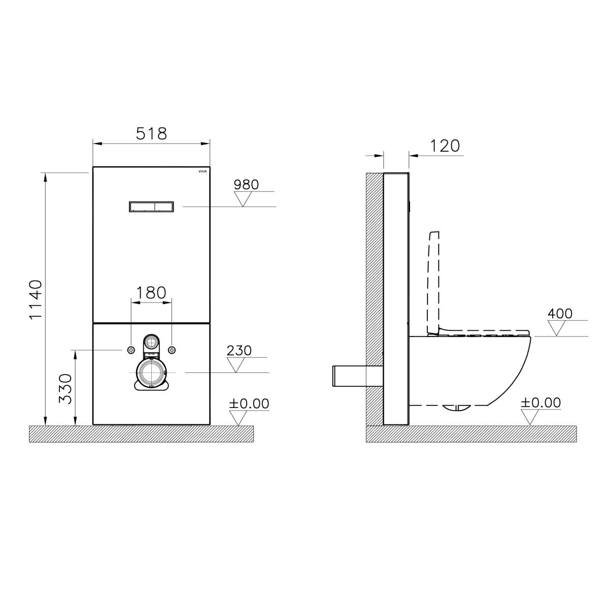 770-5760-01 VitrA Vitrus sanitarni modul za WC školjko