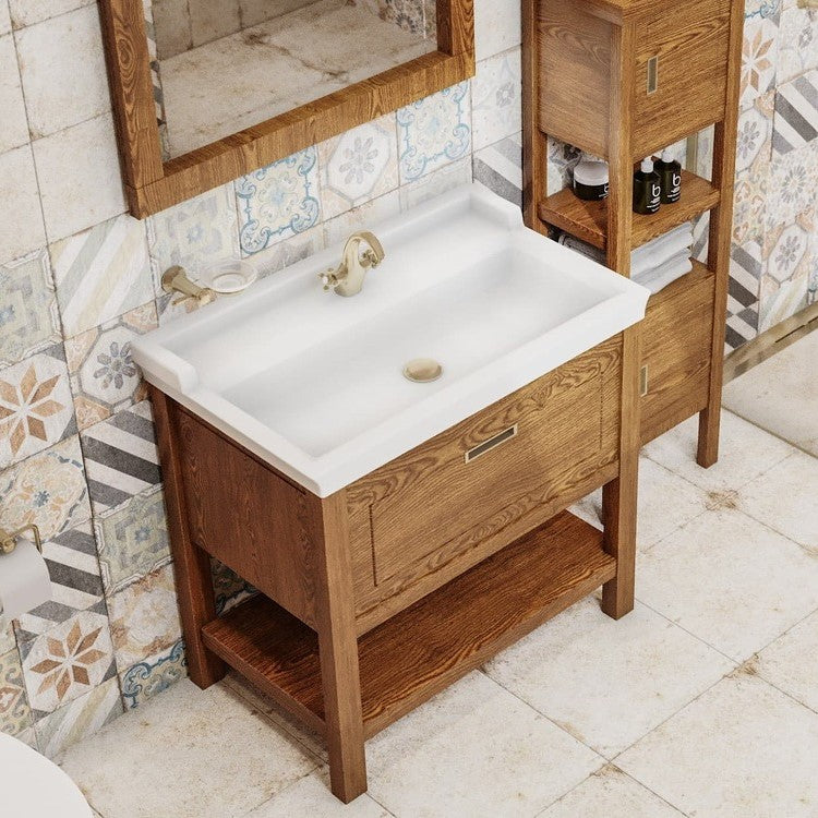 7802-003-0001 Vitra Ricordi 80 x 53 cm keramični umivalnik z odprtino za armaturo retro izgleda