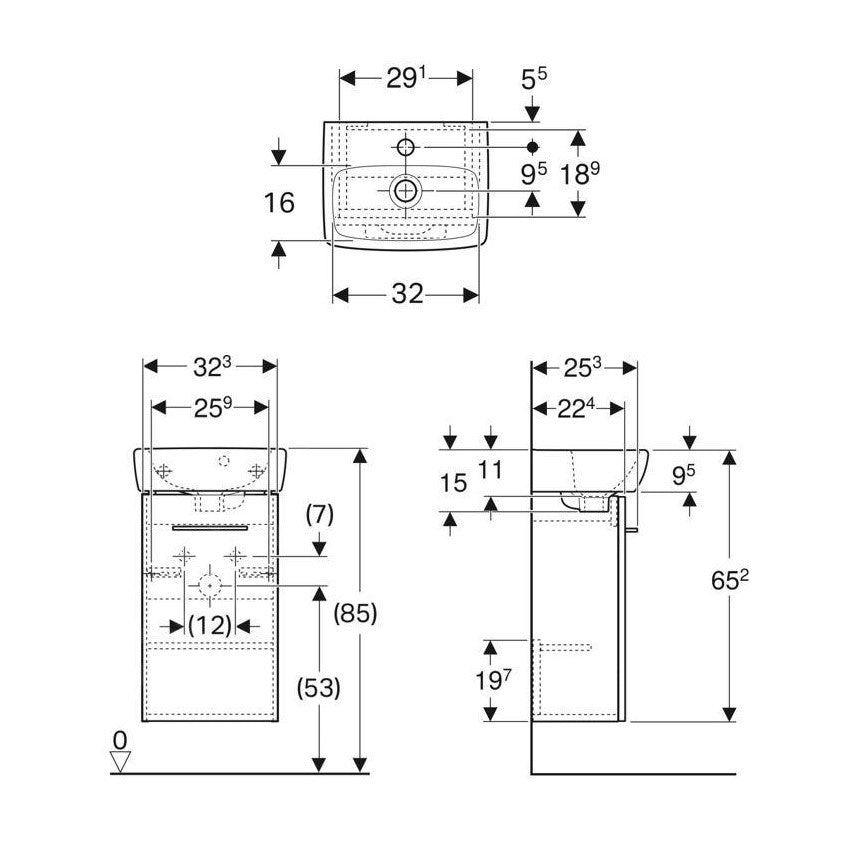 502.744.00.1 Geberit Selnova Square 36 x 25 cm umivalnik z omarico