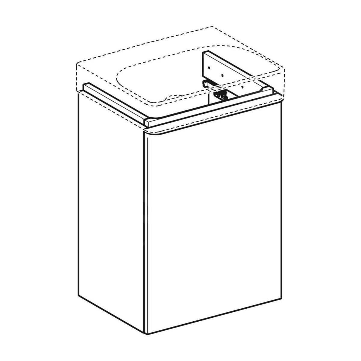 500.350.JR.1 Geberit Smyle Square 44 x 36 cm desna izvedba omarica za umivalnik