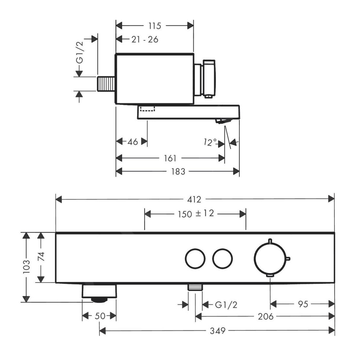 24340670 Hansgrohe ShowerTablet Select termostatska armatura za kad