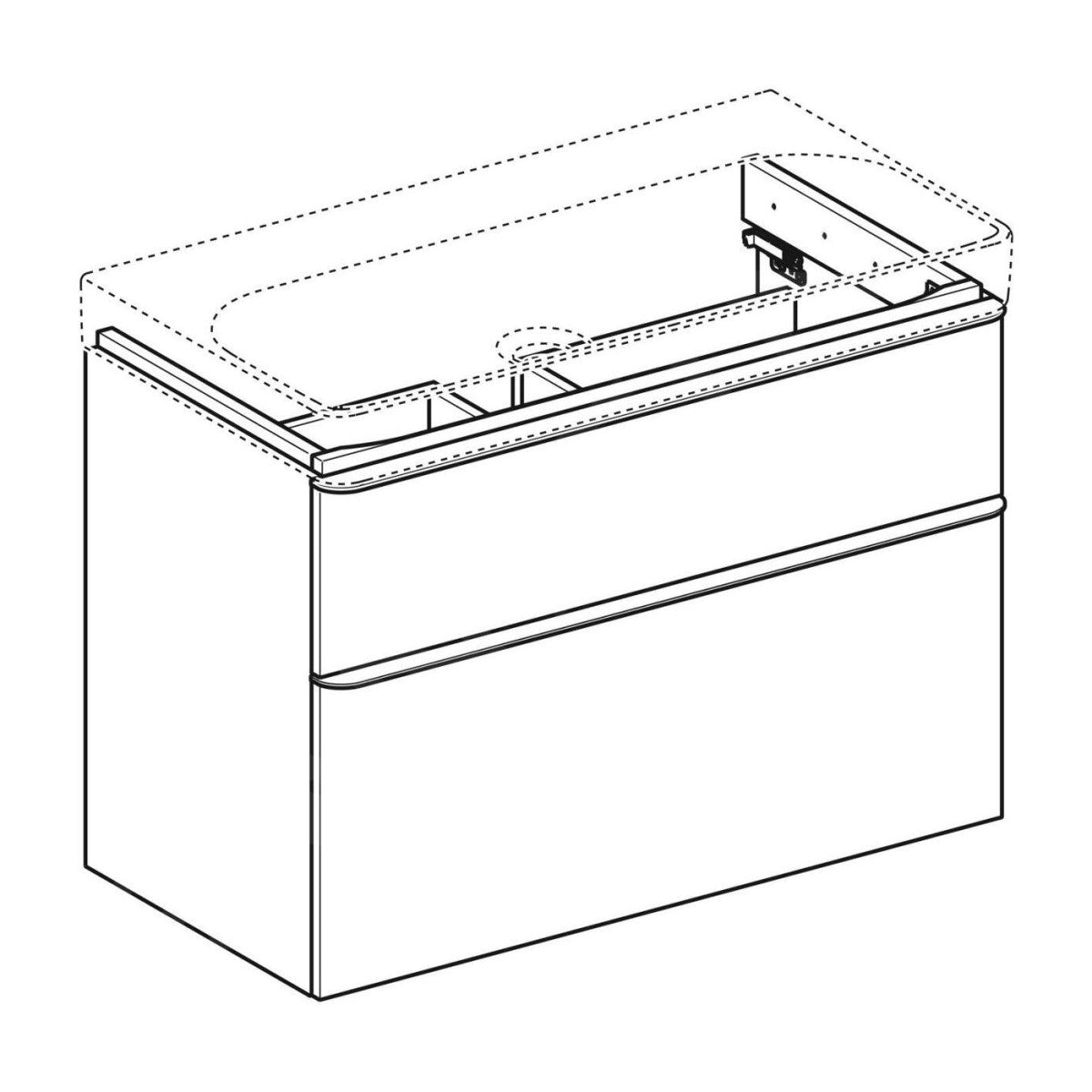 500.354.00.1 Geberit Smyle Square 88 x 47 cm omarica za umivalnik
