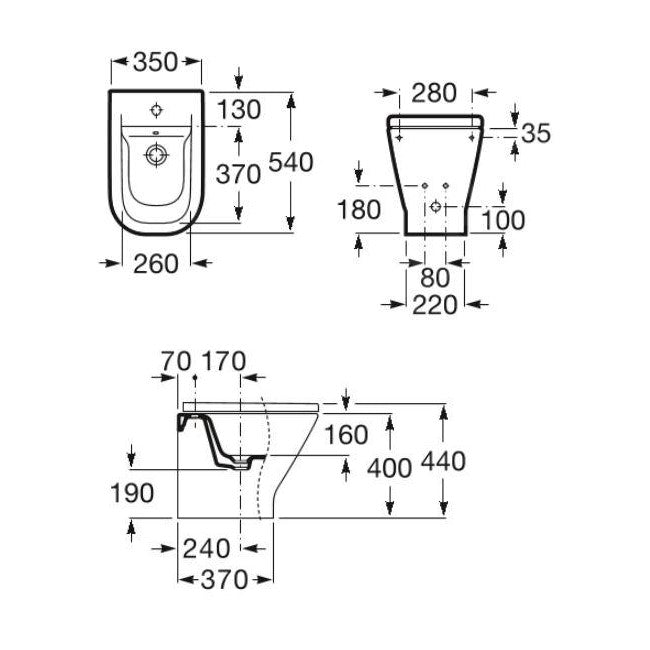A357477000 Roca The Gap stoječi bide