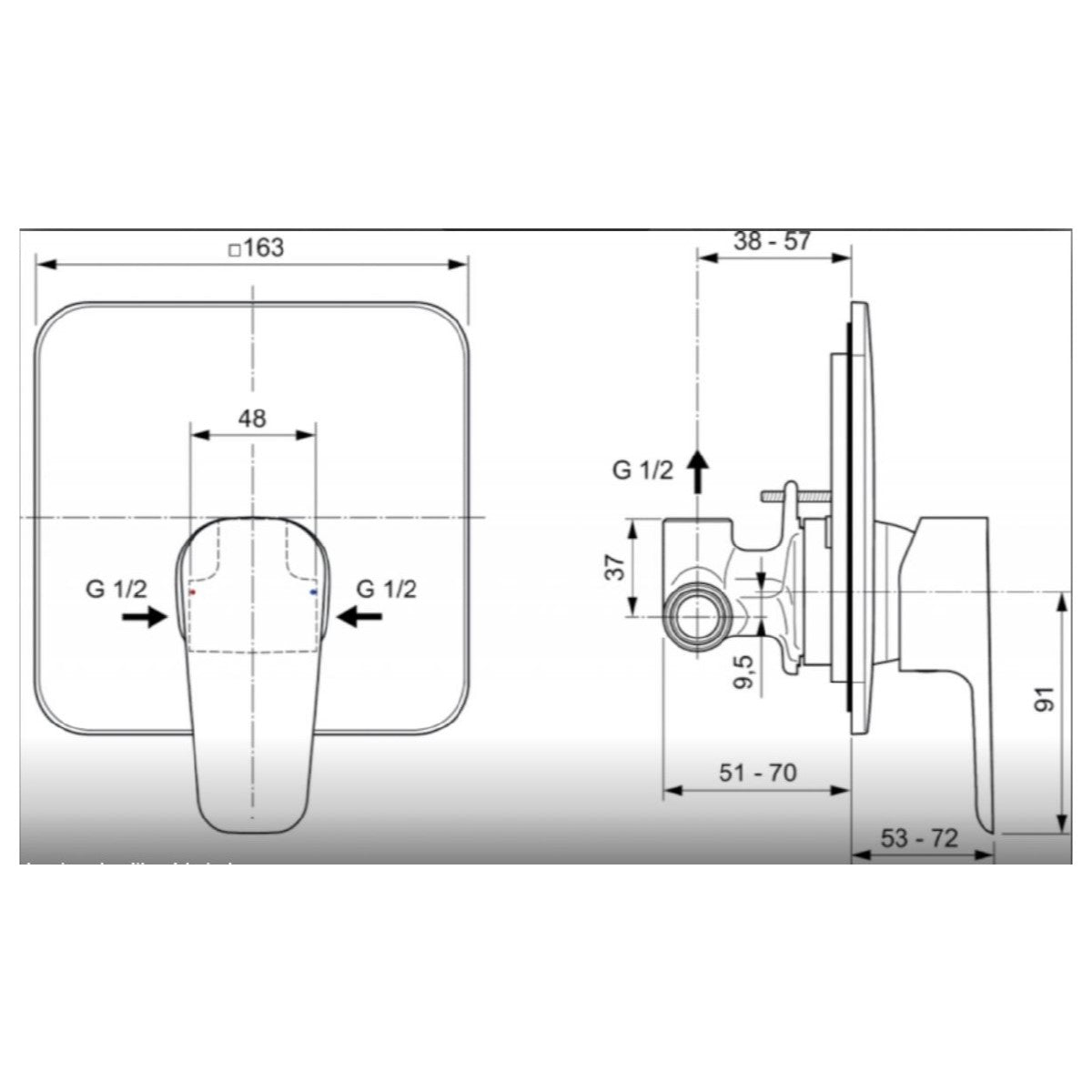 A6946AA Ideal Standard Esla pokrivna plošča