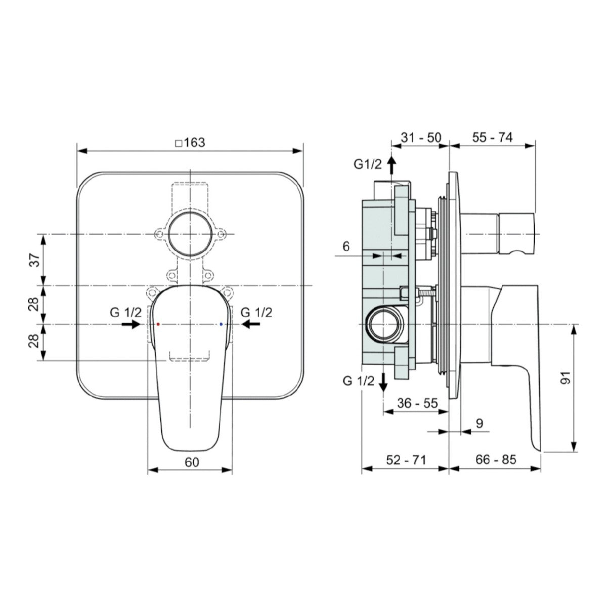 A6947AA Ideal Standard Esla pokrivna plošča