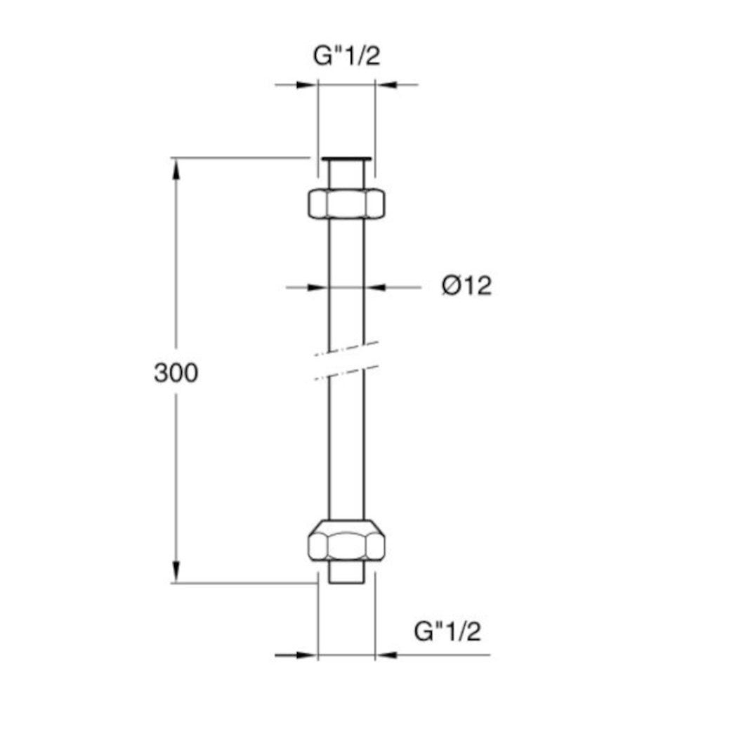 AC921 Silfra 30 cm cev za pisoar