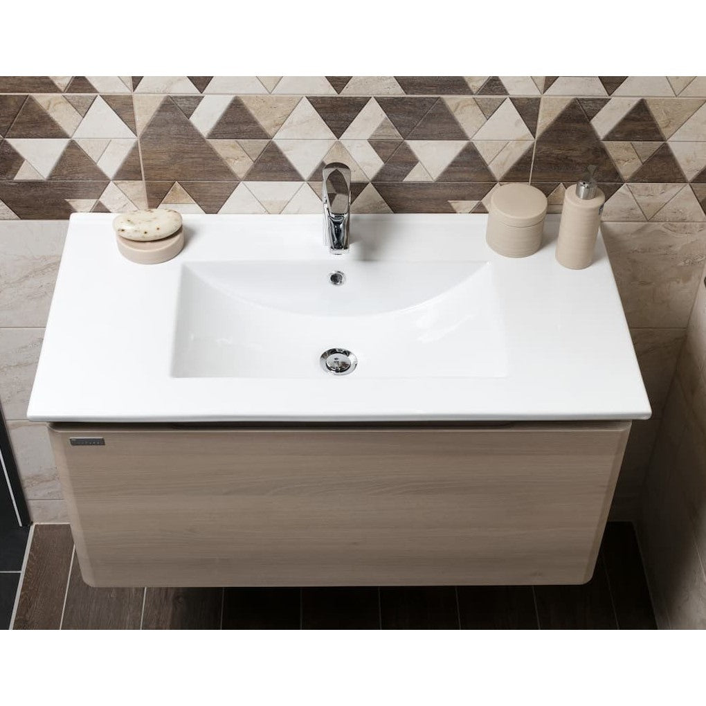 Kopalniško pohištvo ANCONA2100DV Naturel Ancona 100 x 46 cm umivalnik z omarico | KOPALNICA-ONLINE.SI
