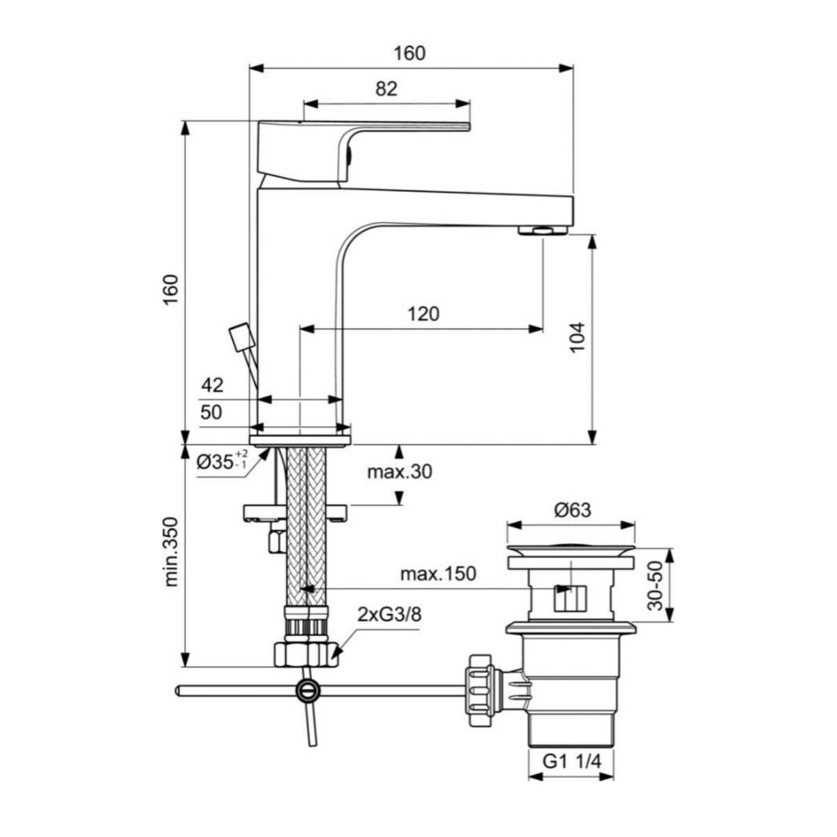 BC224AA Ideal Standard Esla armatura za umivalnik