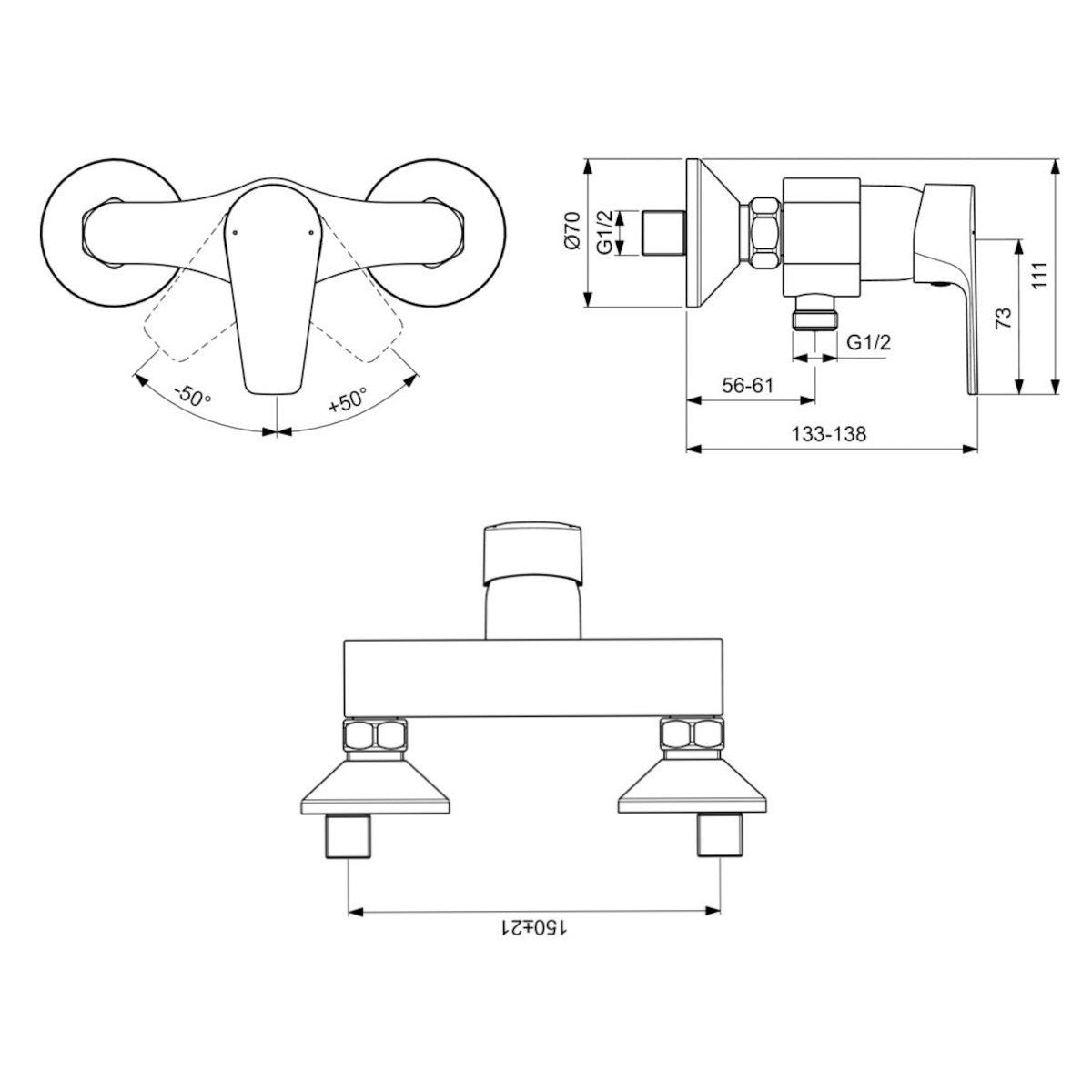 BC228AA Ideal Standard Esla stenska armatura za tuš