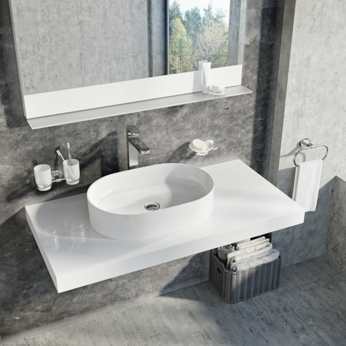 XJX01155001 Ravak Ceramic Slim 55 x 37 cm ovalni nadpultni umivalnik