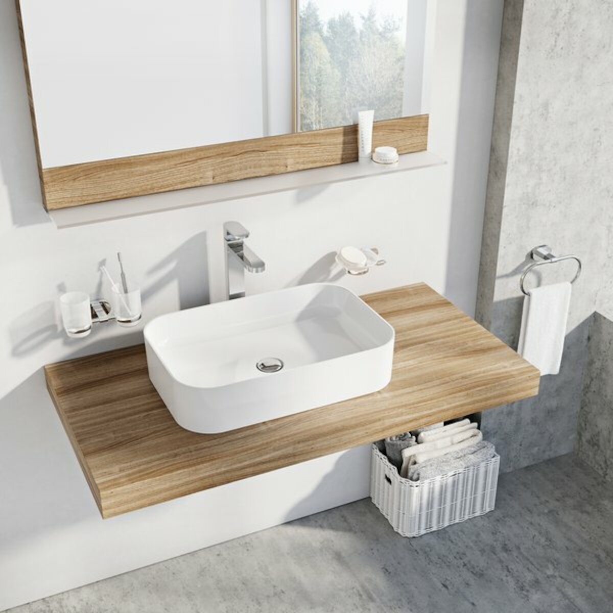 XJX01155002 Ravak Ceramic Slim 55 x 37 cm pravokotni nadpultni umivalnik