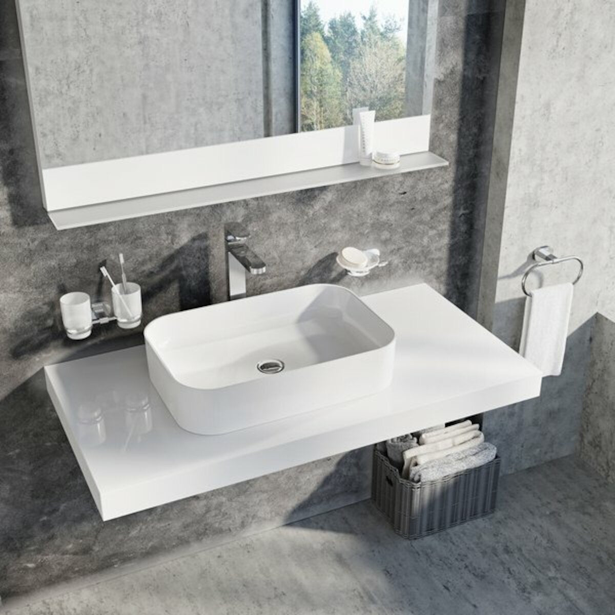 XJX01155002 Ravak Ceramic Slim 55 x 37 cm pravokotni nadpultni umivalnik