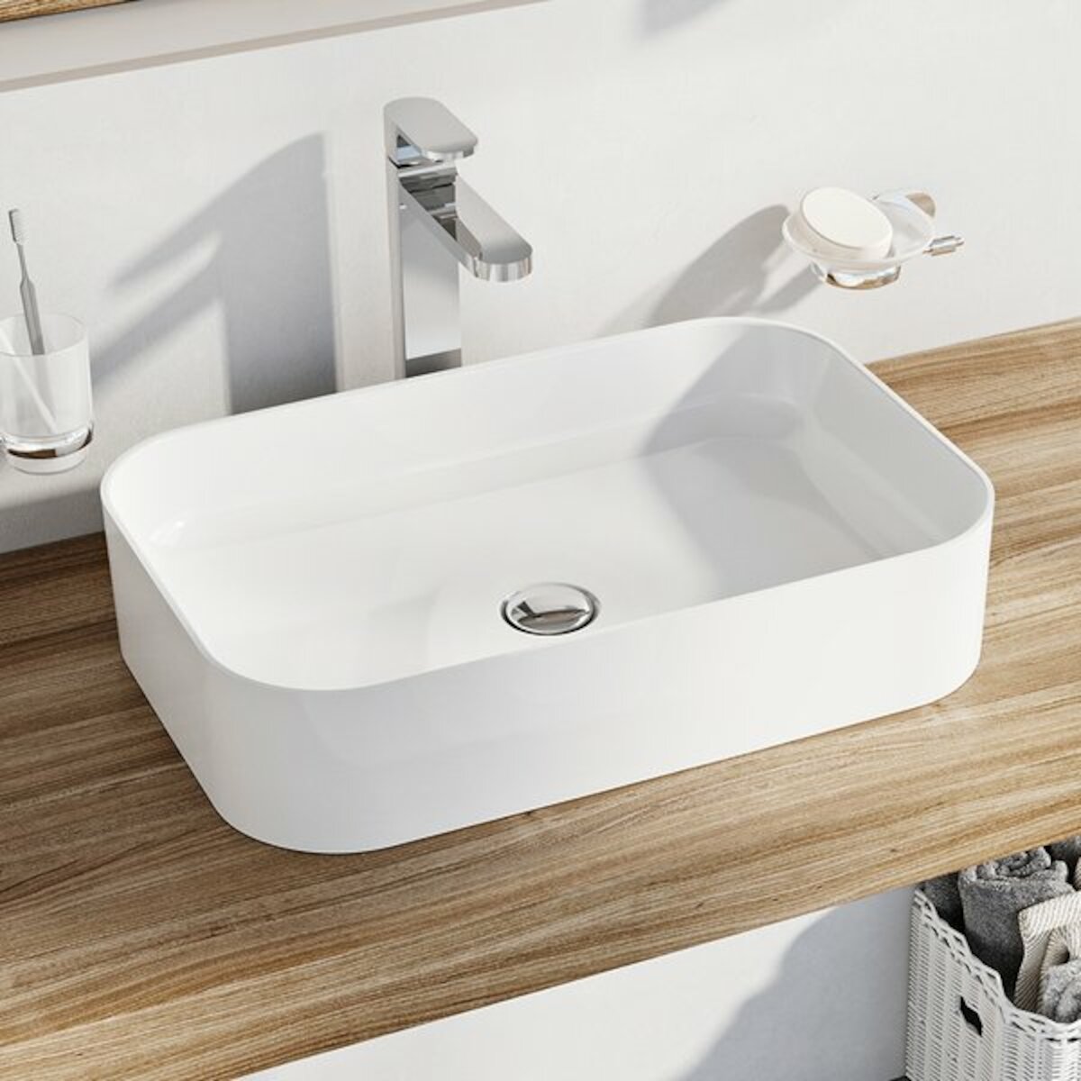 XJX01155002 Ravak Ceramic Slim 55 x 37 cm pravokotni nadpultni umivalnik