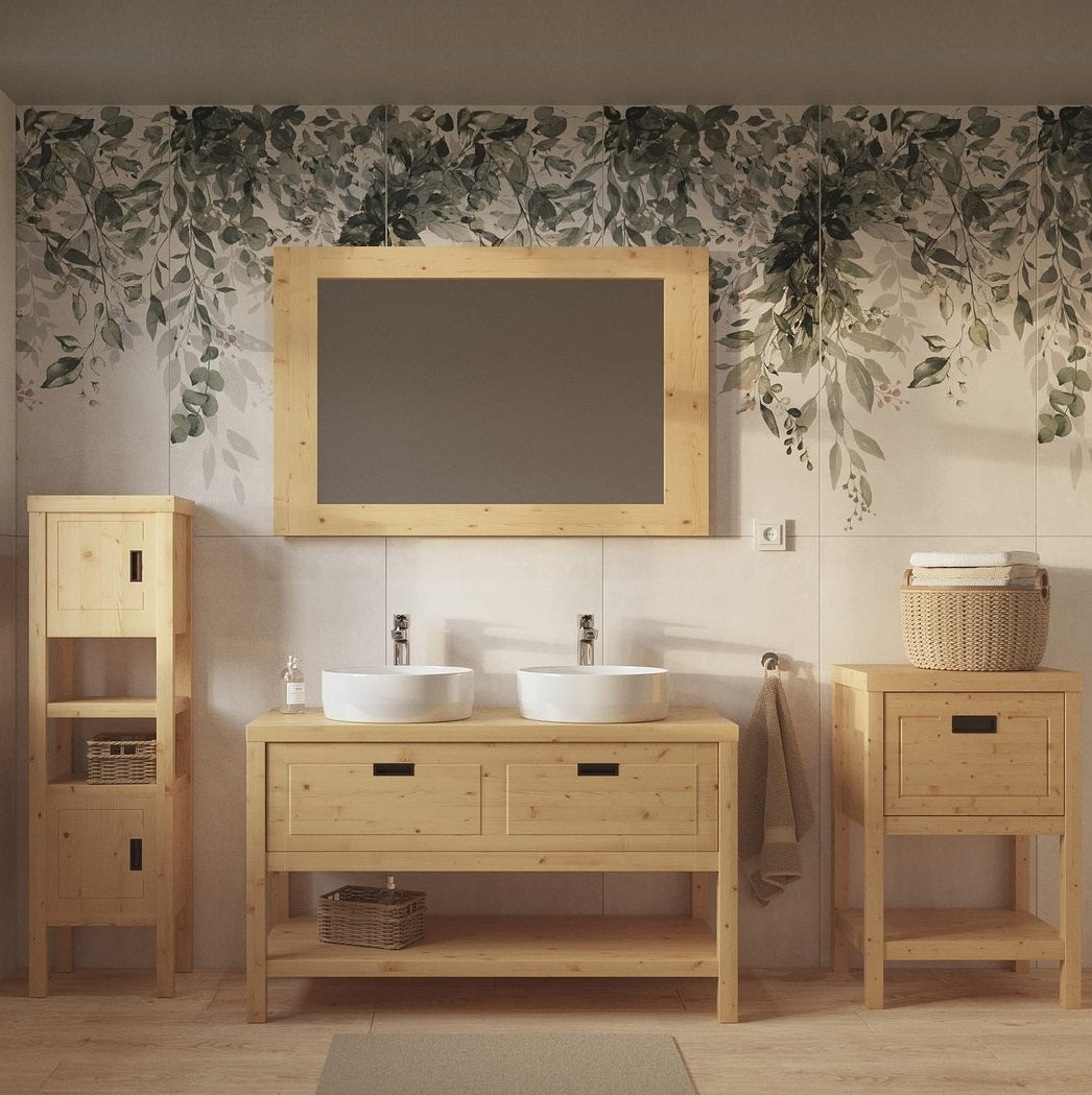 COUNTRY120ZBUMNA Naturel Country 120 x 72,5 x 51 cm masivna omarica za umivalnik retro izgleda