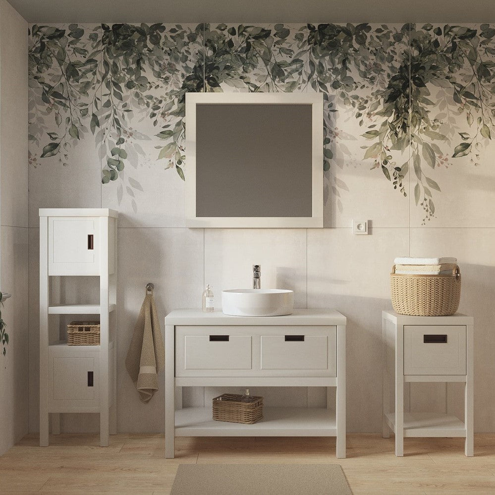 COUNTRY90ZBUMBI Naturel Country 90 x 72,5 x 51 cm masivna omarica za umivalnik retro izgleda