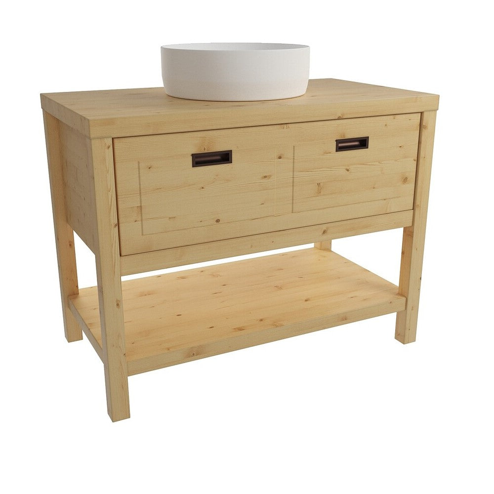 COUNTRY90ZBUMNA Naturel Country 90 x 72,5 x 51 cm masivna omarica za umivalnik retro izgleda
